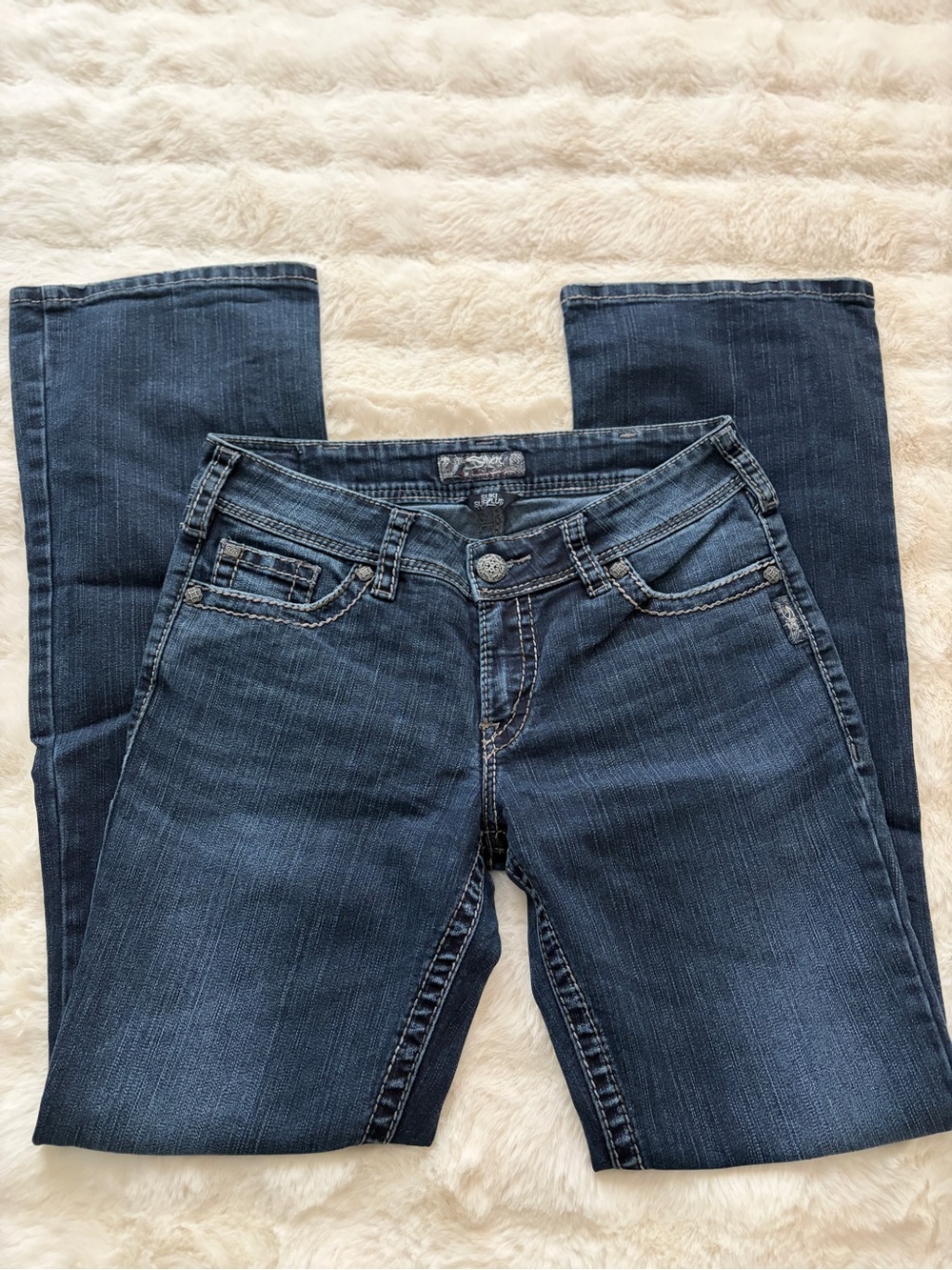 Silver Jeans Dark Blue Women's Bootcut Stretch Jeans